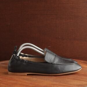 Everlane Flats WMS SZ 7.5 BLK The Day Loafer Slip On Leather Shoes Career Office
